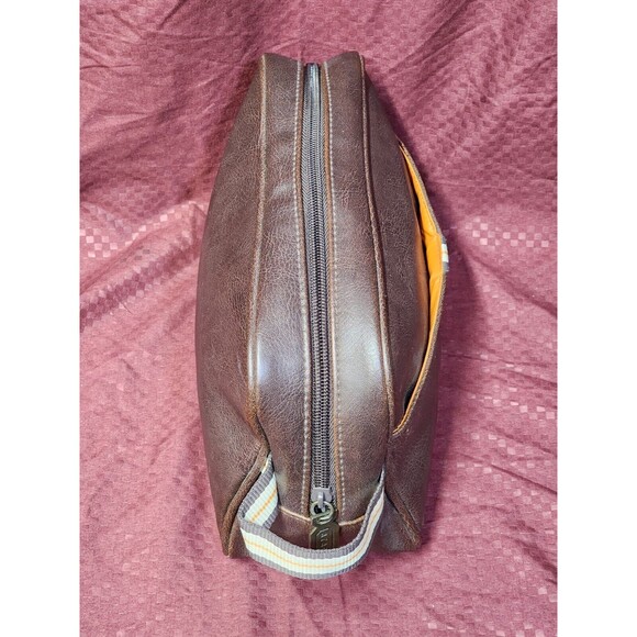 ARAMIS Distinguished Traveler Brown Faux Leather Zip Toiletry Travel Bag - Picture 4 of 6